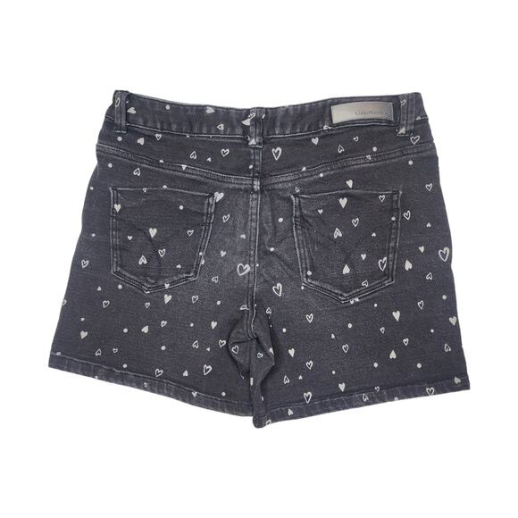 Calvin Klein Jeans Kids Black Shorts Rare HTF Heart Print Youth Size 14 Denim - Picture 3 of 11